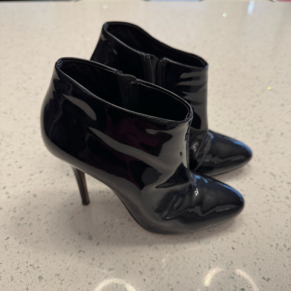 Basconi Black Patent Leather ankle boots